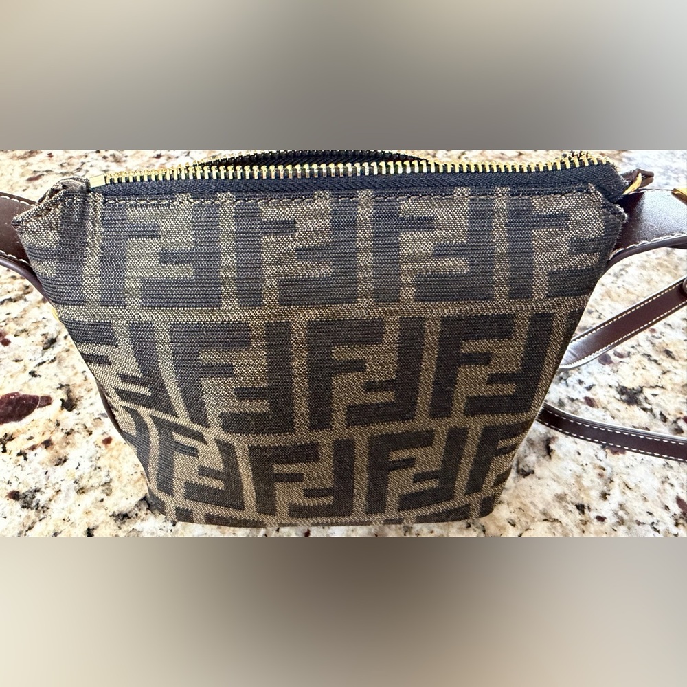 Fashion Zucca Mini Bag Canvas Mono Leather Gold Hardware - Picture 5 of 12
